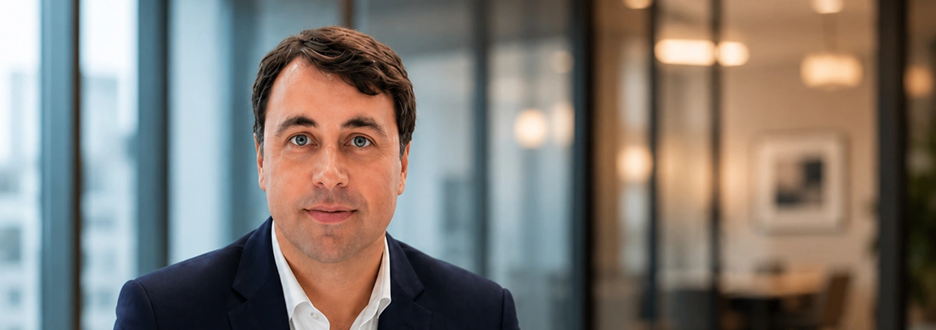 Portrait of Ilja Solomatins, Managing Director and Head of Investment Banking at Roemer Capital, in a modern office environment.