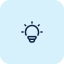 Simple black light bulb icon with filaments inside.