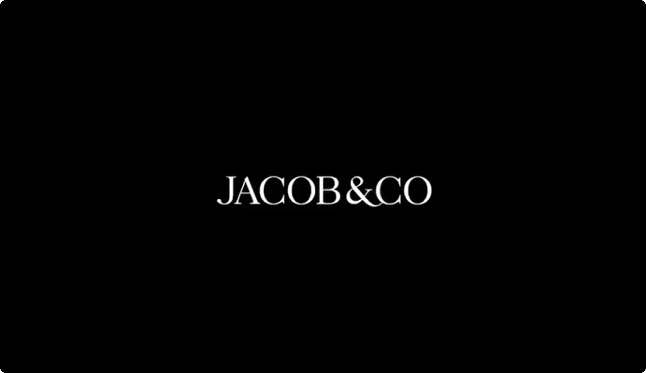 The white text logo reads JACOB & CO.