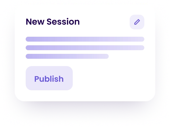 `Enrops new session card with publish button`