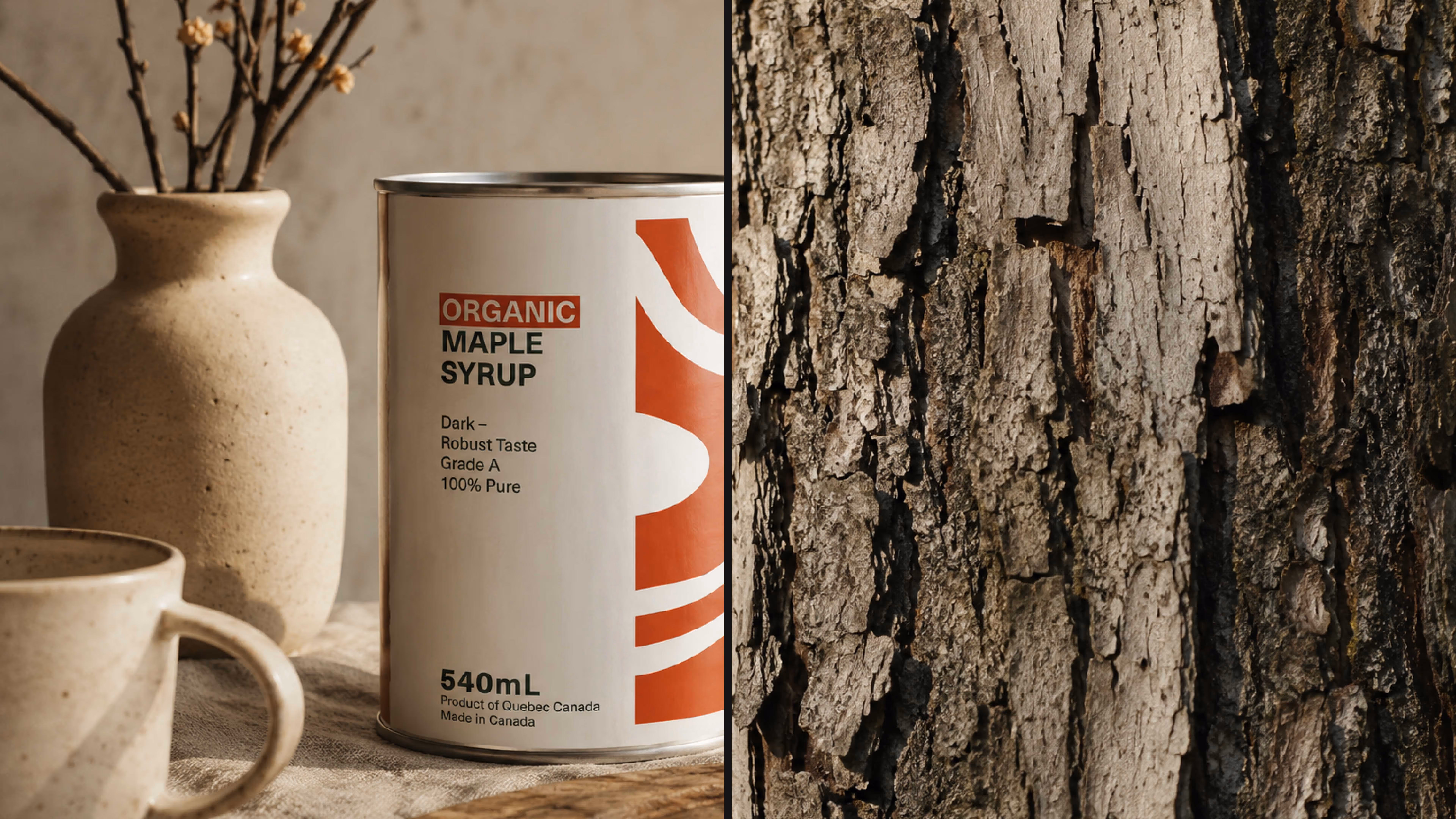 maple syrup mockup tree bark