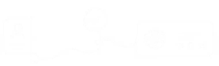 White line icons of a user ID card, checkmark, and a control panel with a soccer ball on black background.
