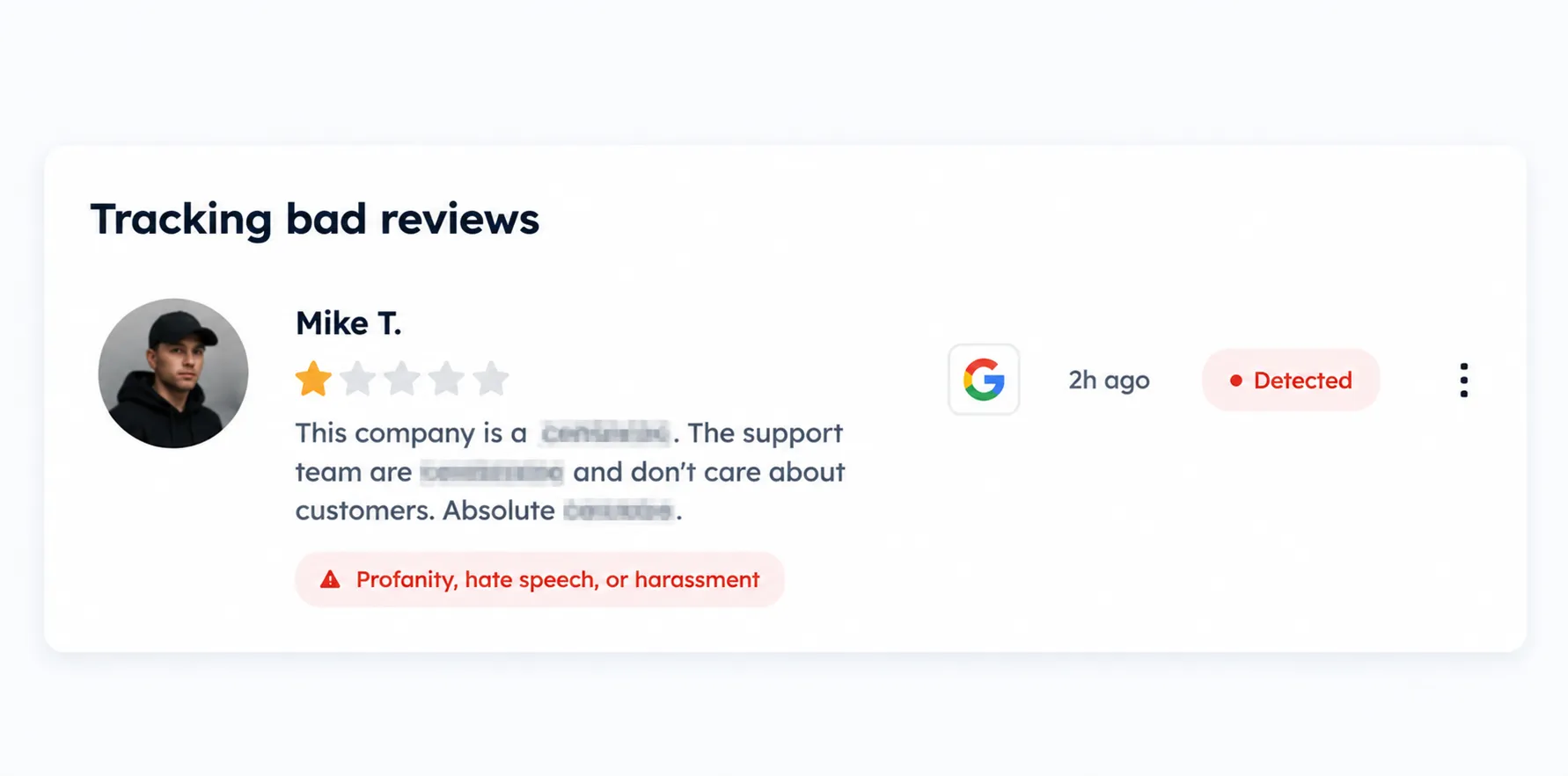 Hate speech review removed
