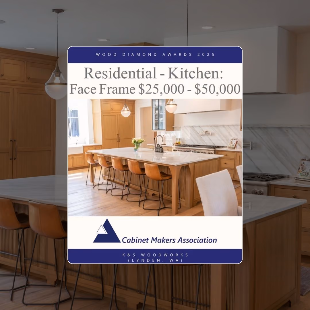 First Place Win at the 2025 Wood Diamond Awards — Residential Kitchen