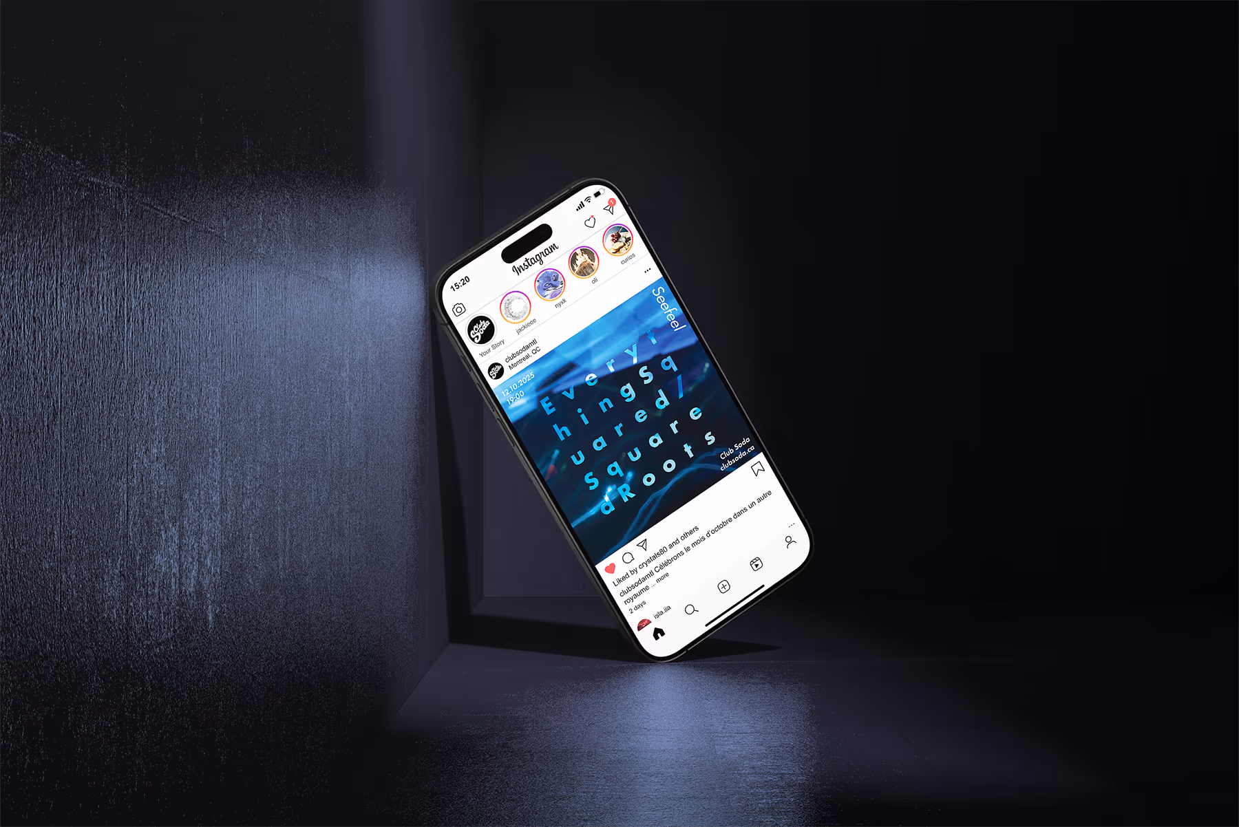 An image of a digital banner on instagram as advertisement for Seefeel's album