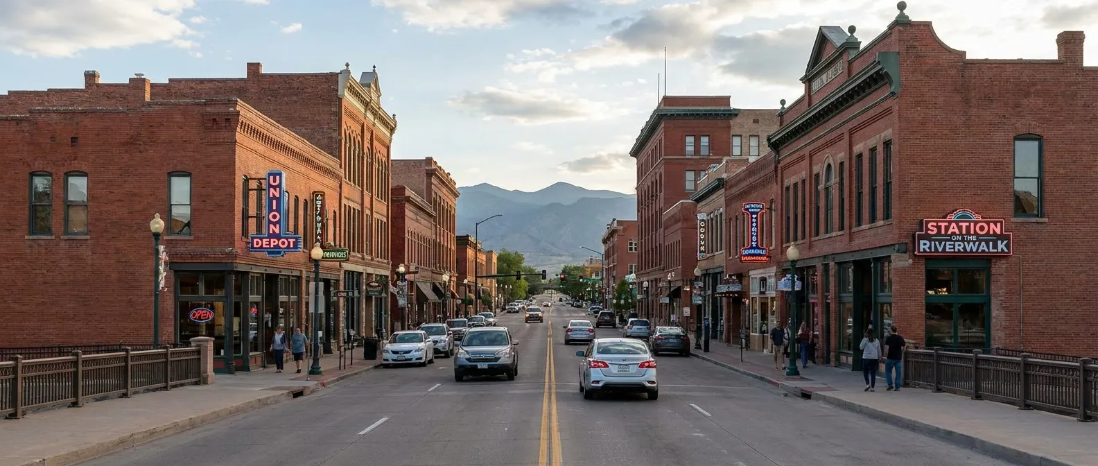 Historic Union Avenue district buildings in Pueblo, Colorado