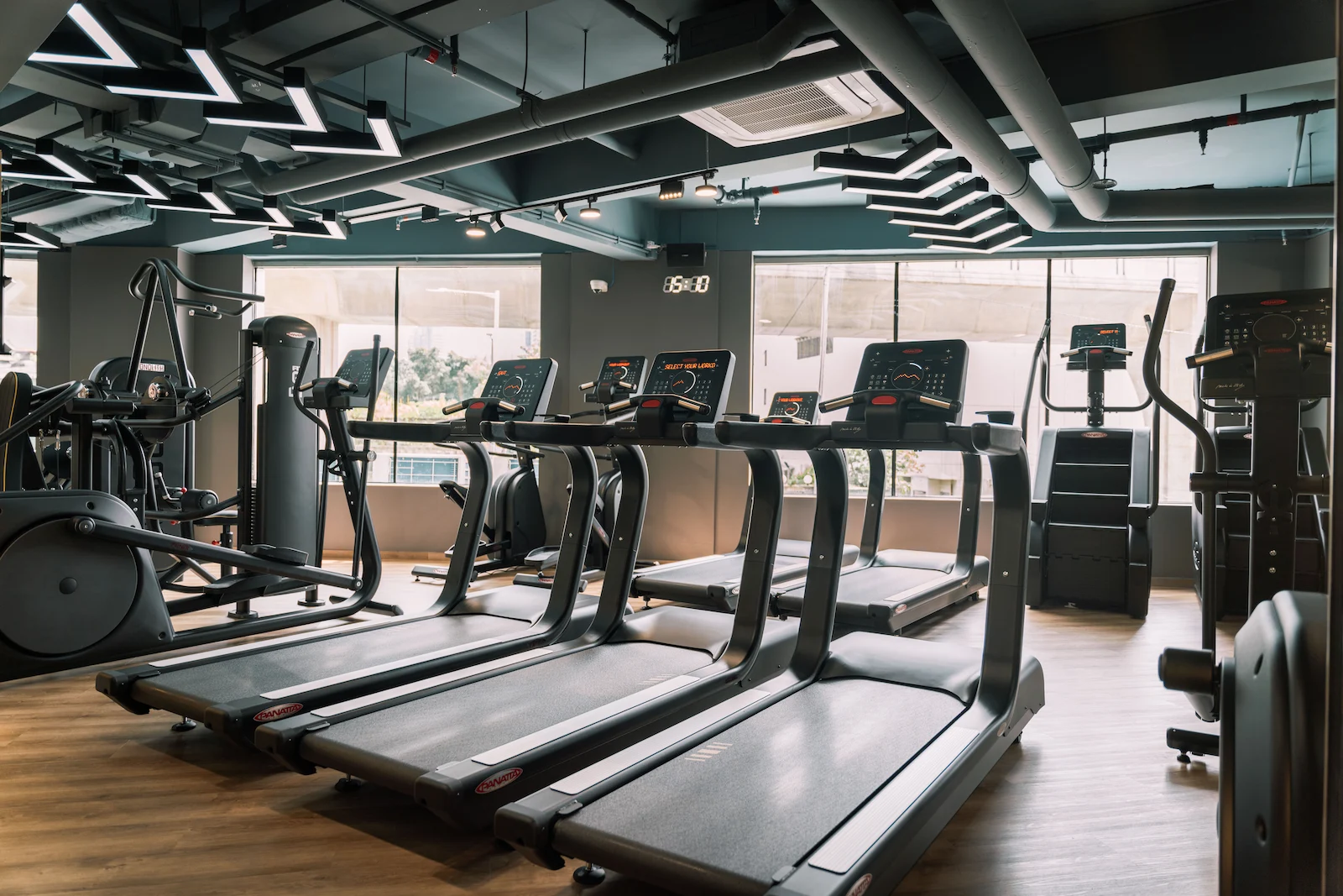 Modern Panatta gym interior at Flex Fitness Taipa, Macau.