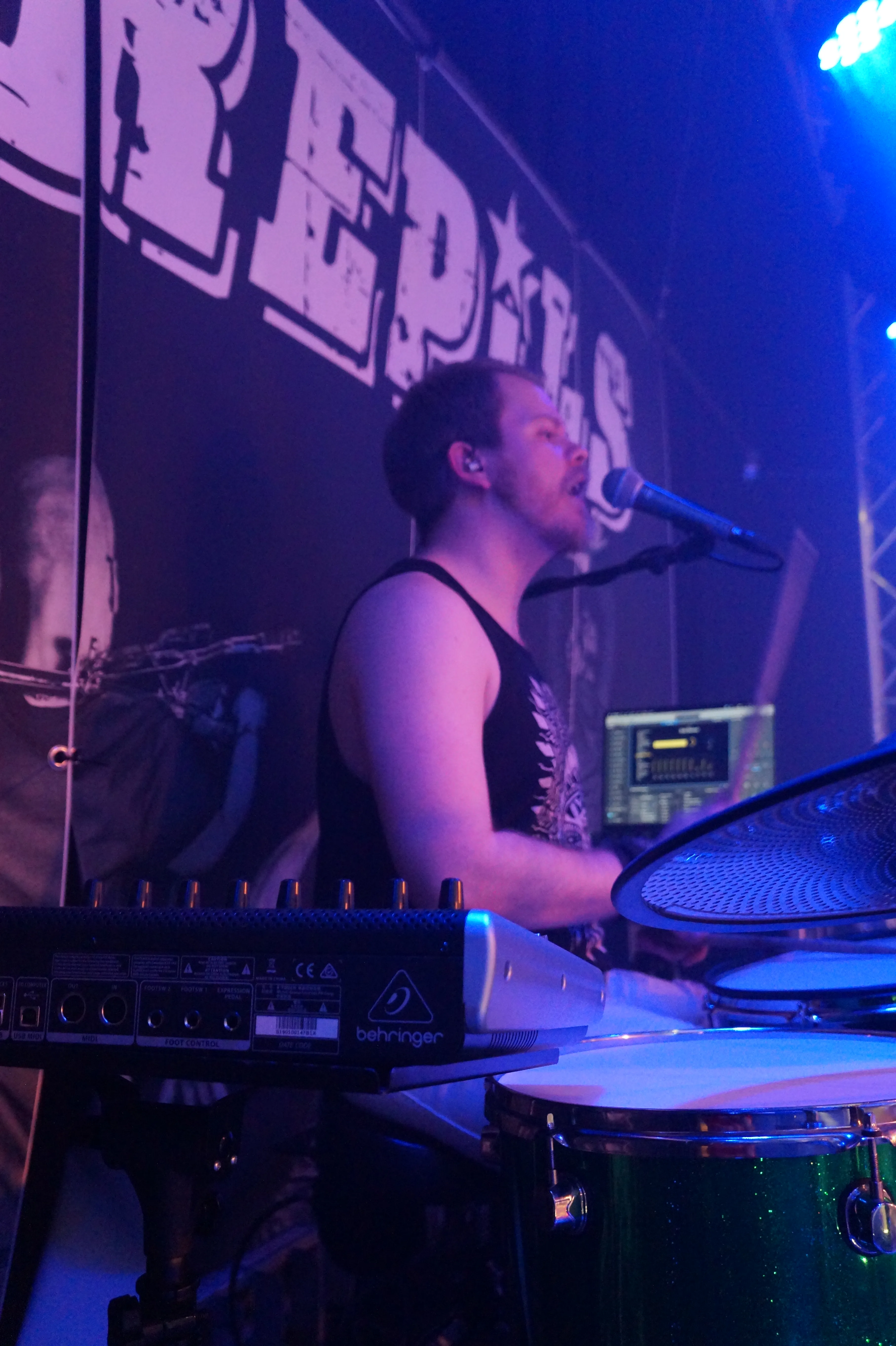 Drummer Mike on stage