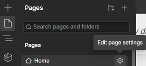 Klik op het tandwiel in Webflow