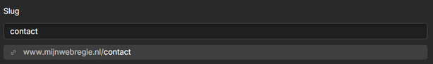 Pas indien nodig de URL aan in Webflow