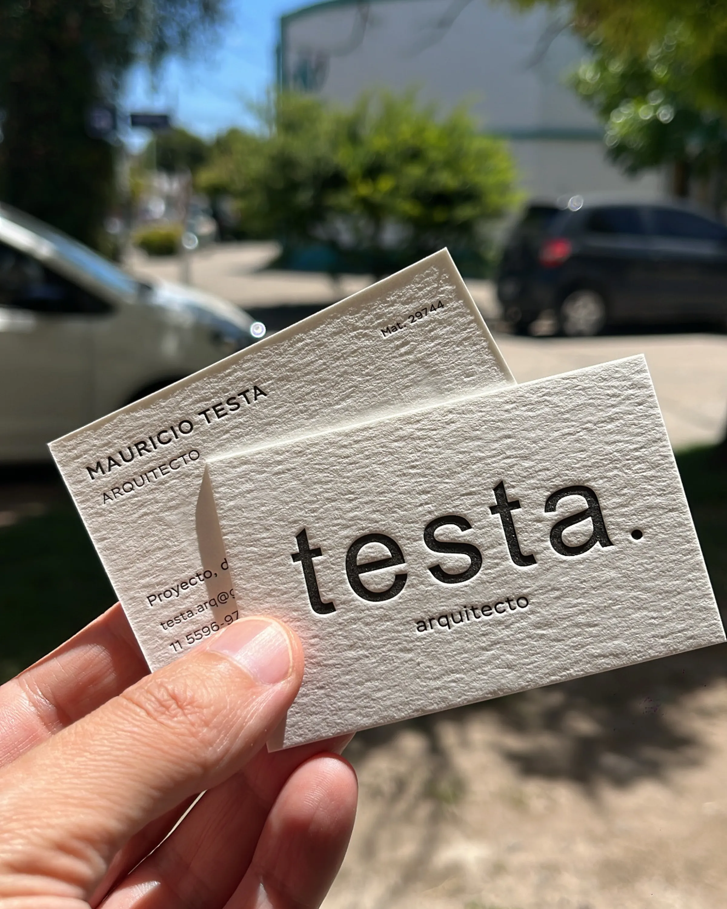 Tarjetas con relieve impresas en letterpress sobre papel Wild Natural
