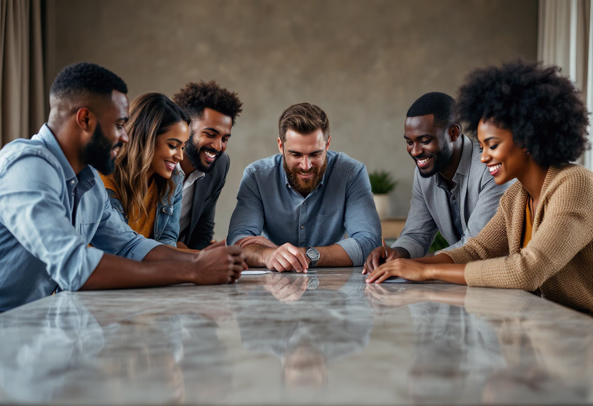 image of a diverse team in a meeting (for edtech)
