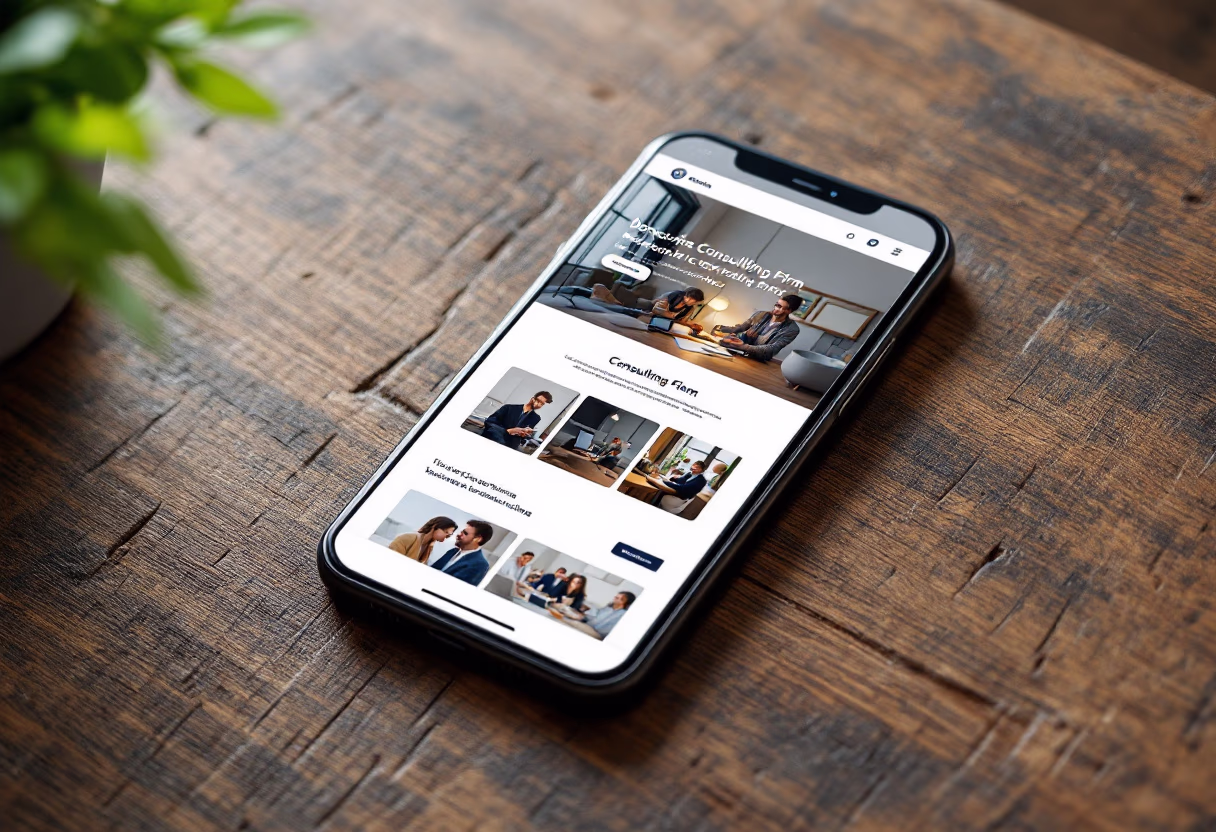 [digital project] image of website on a mobile device (for a consulting firm)