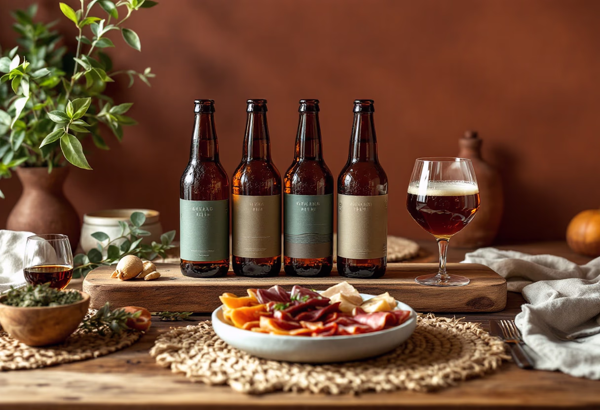image of beer with food pairing