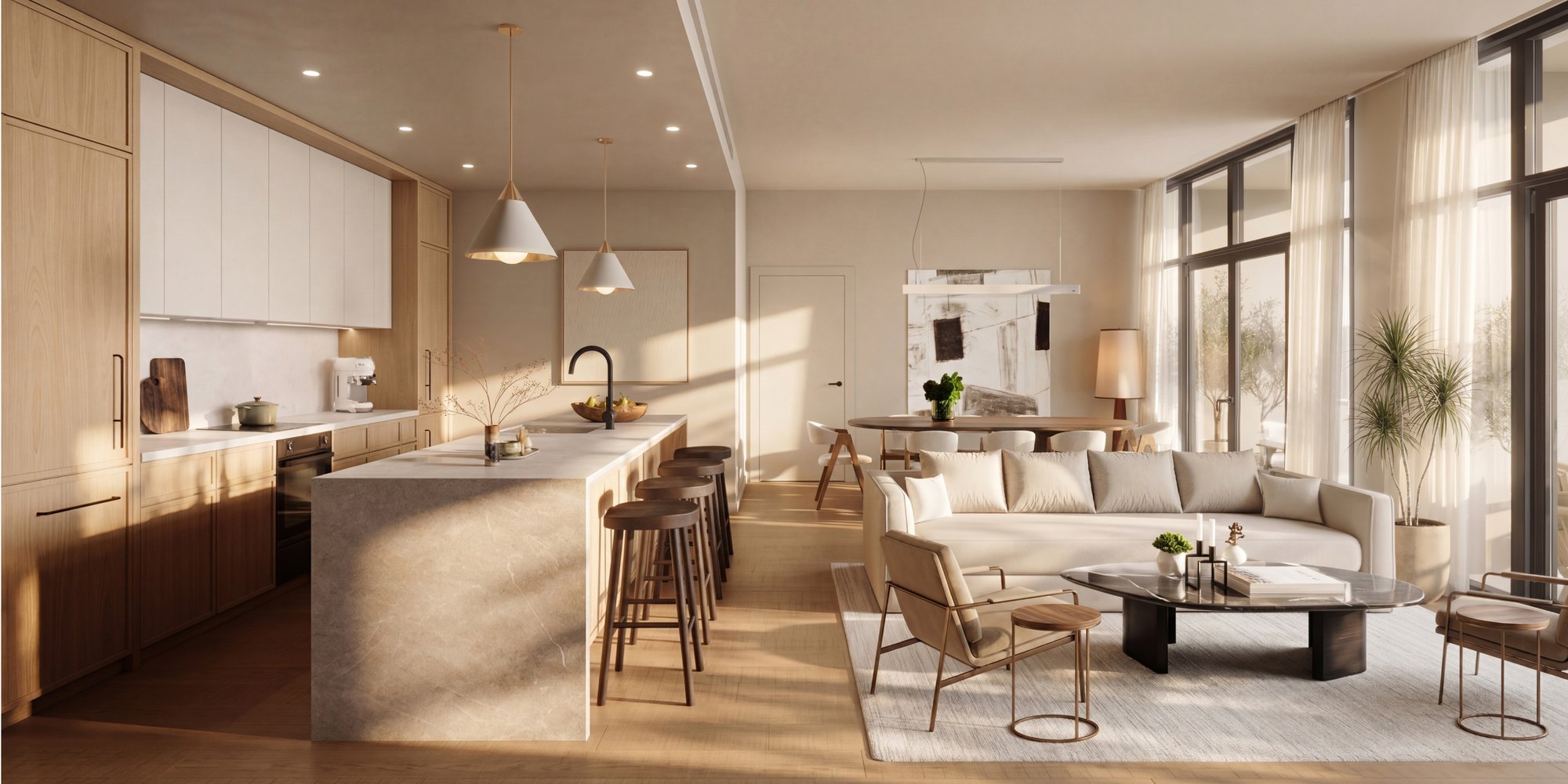 Living room at 717 Grand