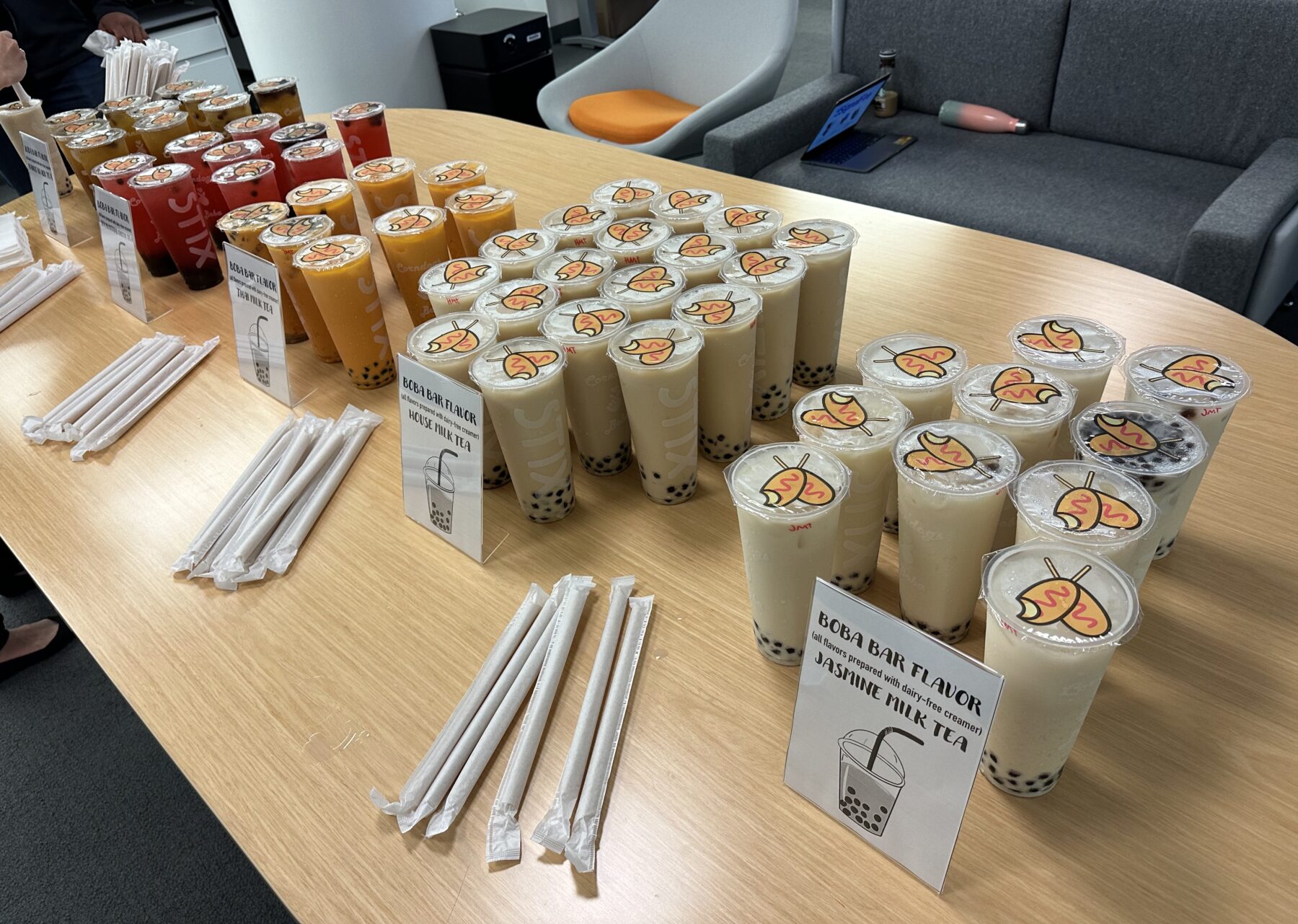 A photo of the boba bar at SignalFire