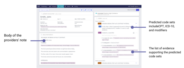 Example of CodaMetrix’s audit assistant.