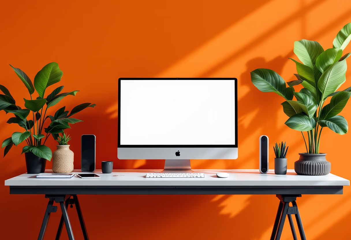 [background image] image of an inspiring workspace (for a ai marketing tech company)
