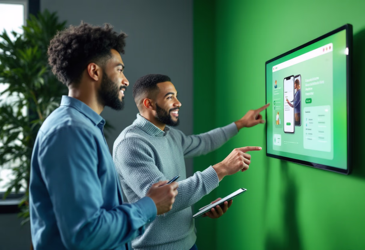 image of founders with a shared moment (for a edtech)