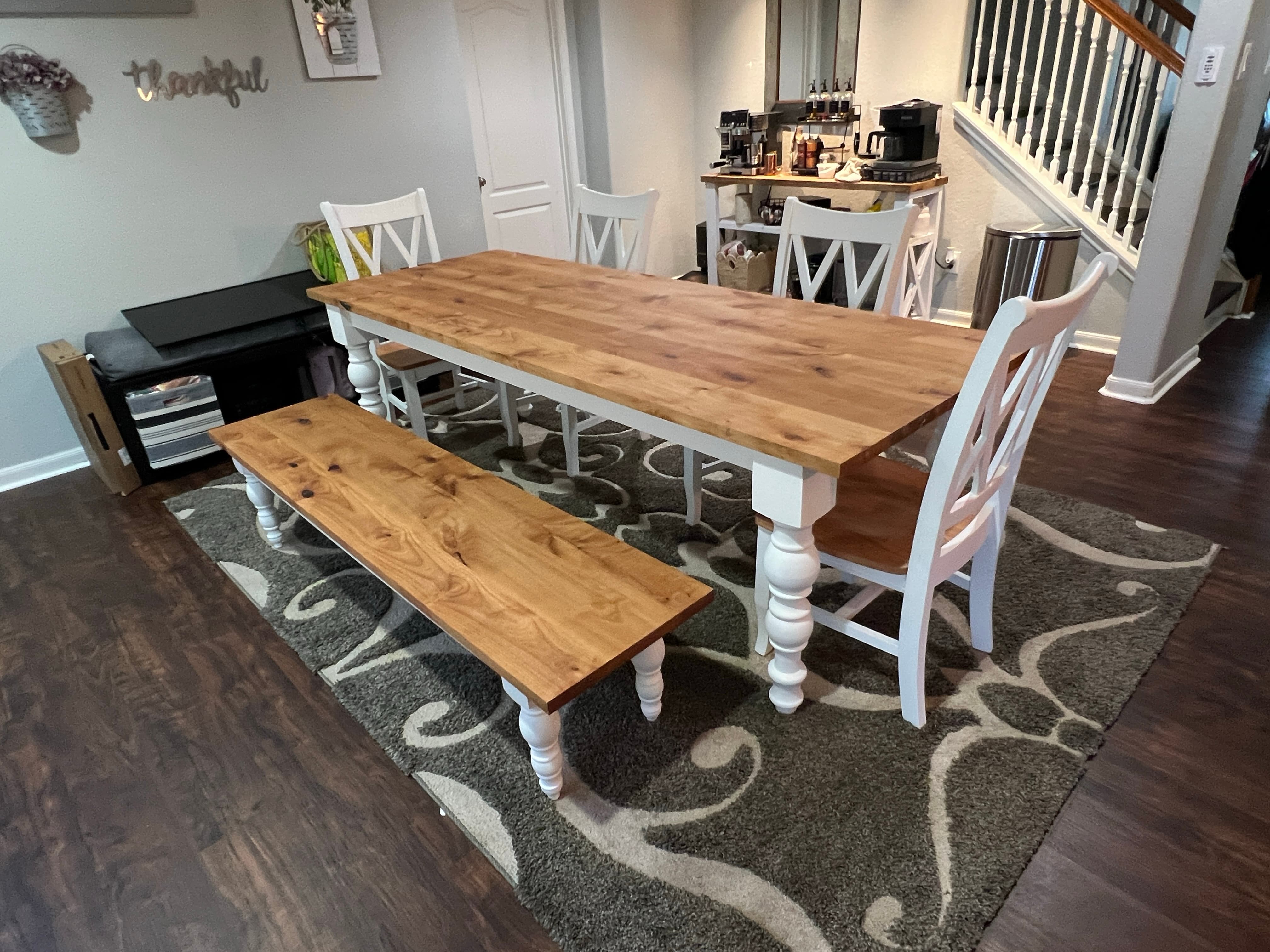 Custom alder hardwood dining table by RedLeg Wood LLC Mont Belvieu TX