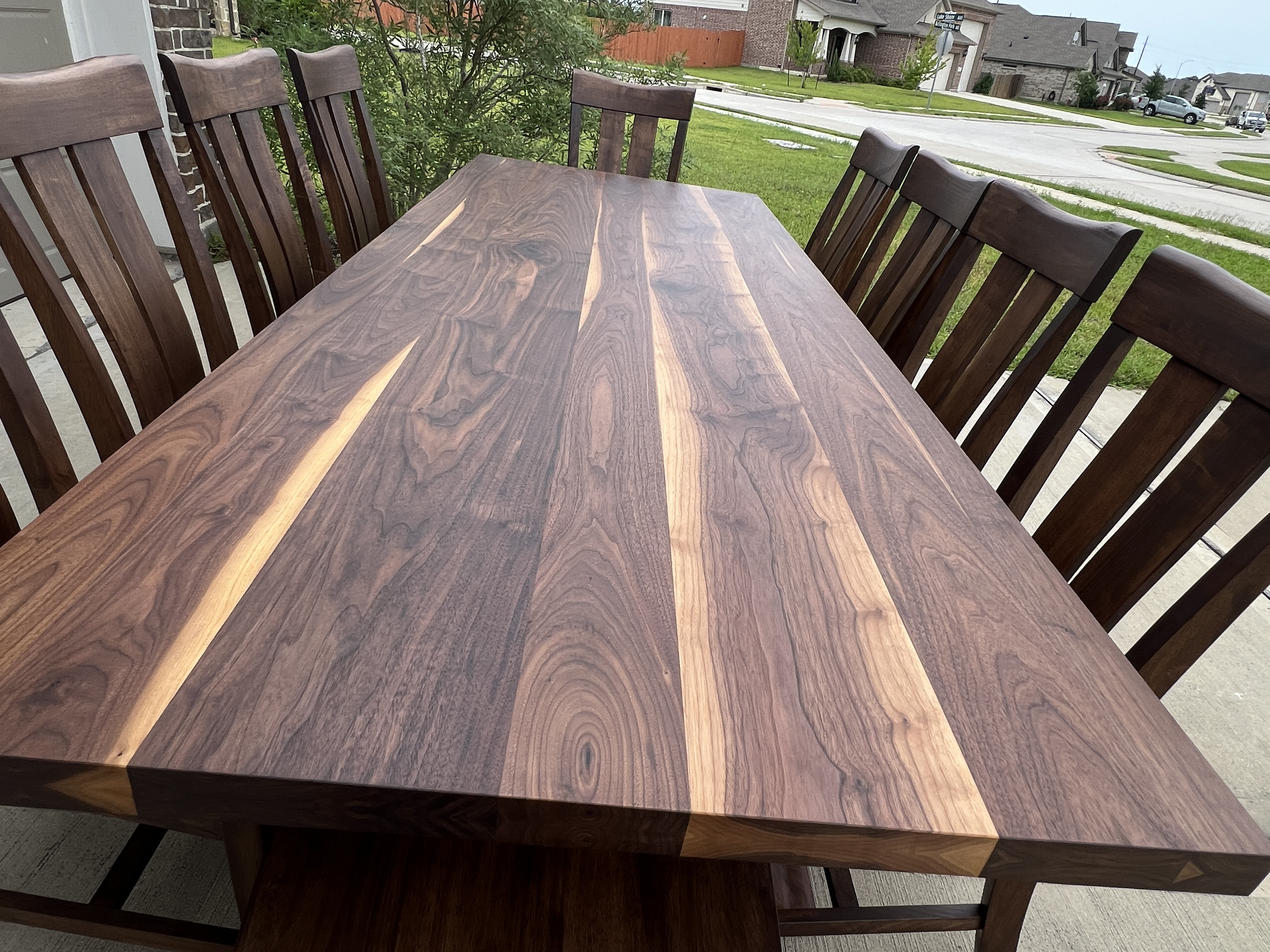 Custom wood bar chairs by RedLeg Wood LLC Mont Belvieu TX