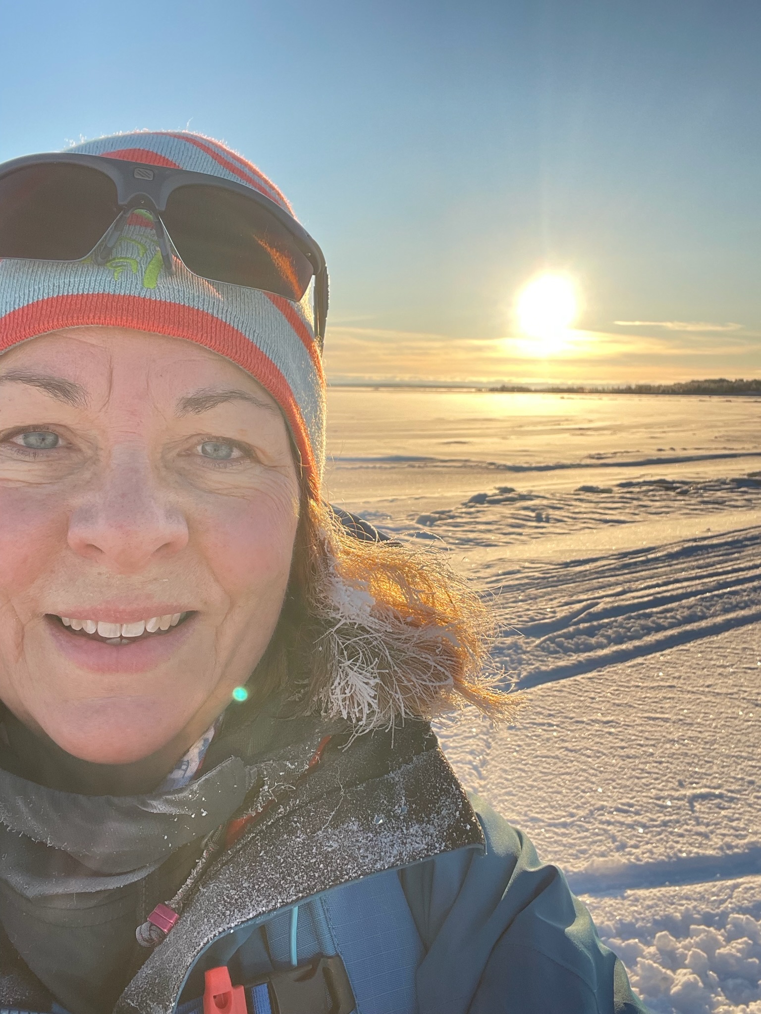 Arctic winter selfie at sunset