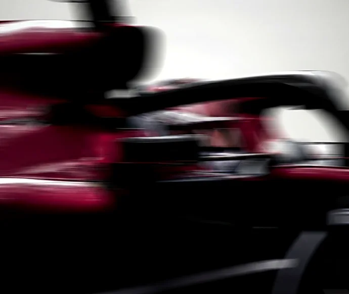 Racing car in motion blur