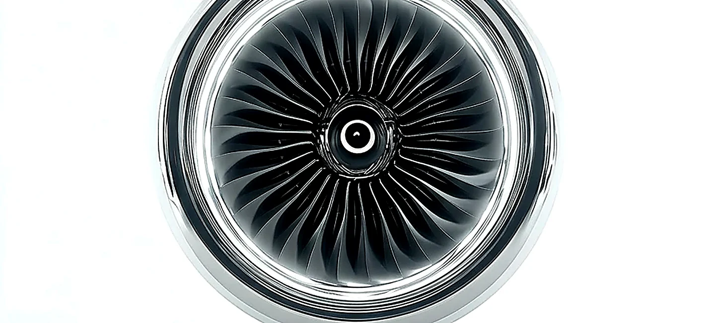Jet engine intake ring on white