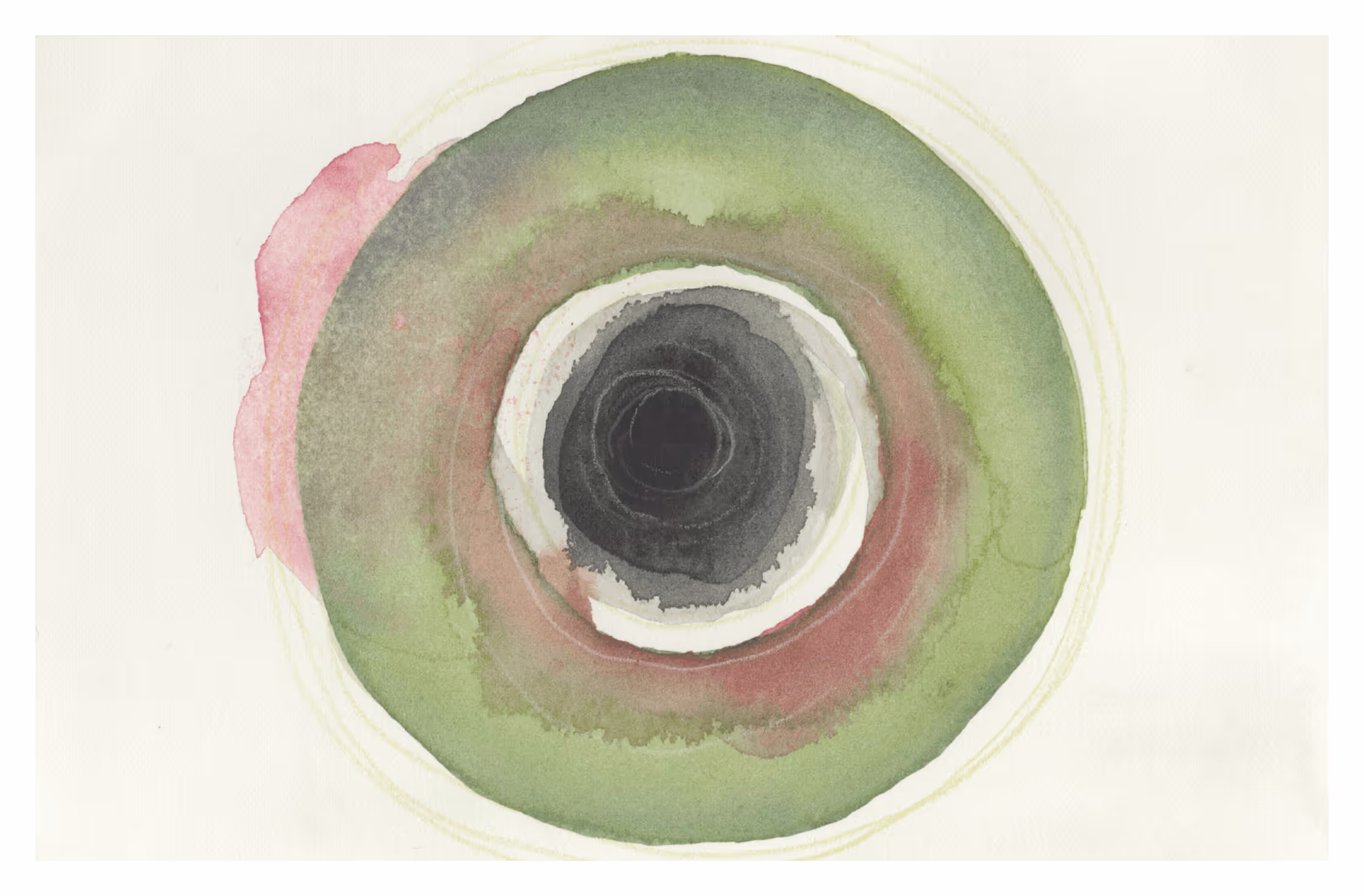 Expressive watercolor studies inspired by the chaotic and grotesque world of Ubu Roi. Swirling forms, radiating lines, and layered pigments create a sense of excess, instability, and explosive energy, while the distorted circular compositions reflect the absurdity and unpredictability of the play.

Mark-making by Amy Yi