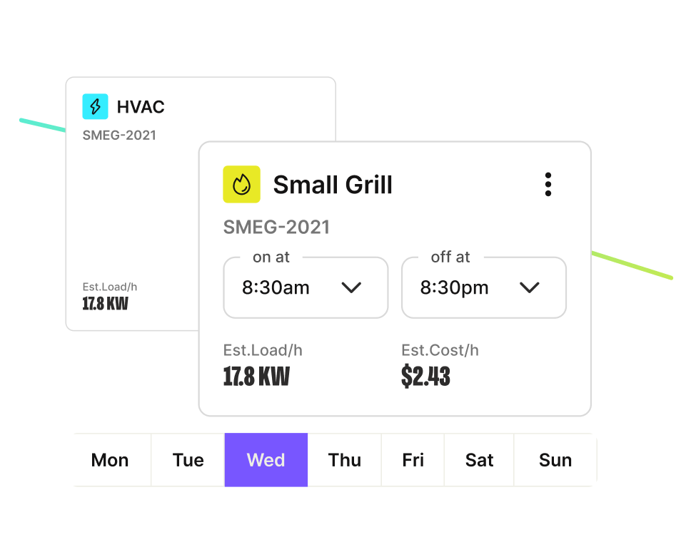 Termina platform screen: track appliance schedules at every location