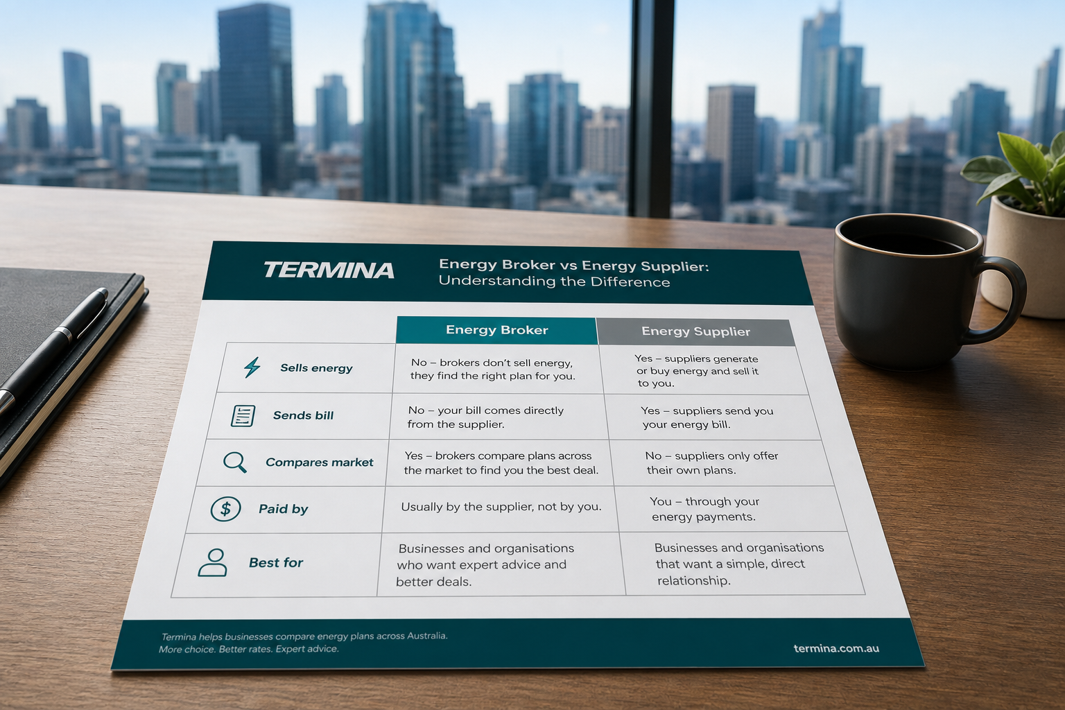 Energy broker vs energy supplier responsibilities compared for Australian businesses