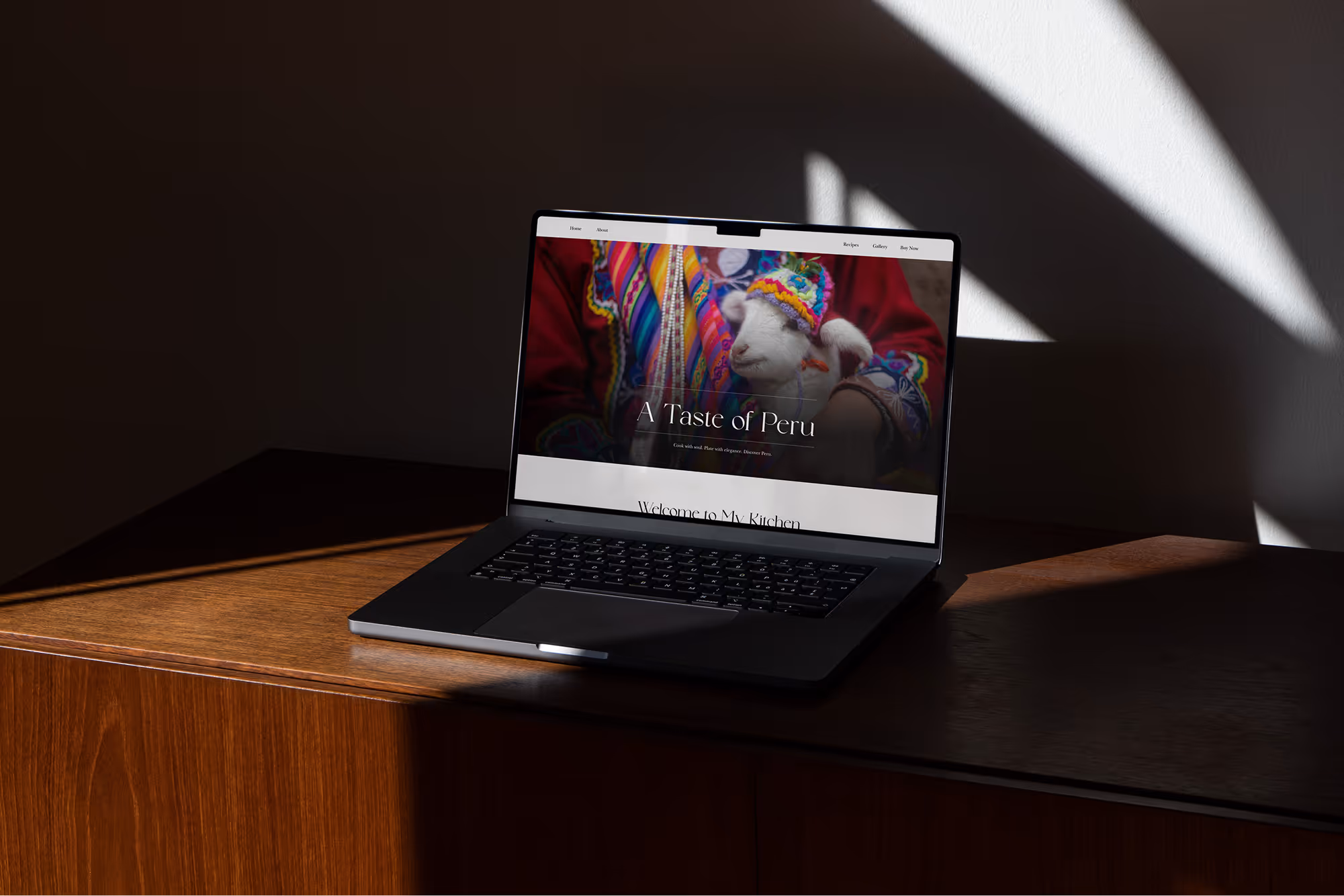 Website cookbook mockup.