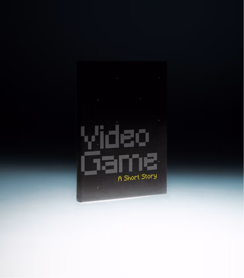 Videogame book mockup showing the front cover.