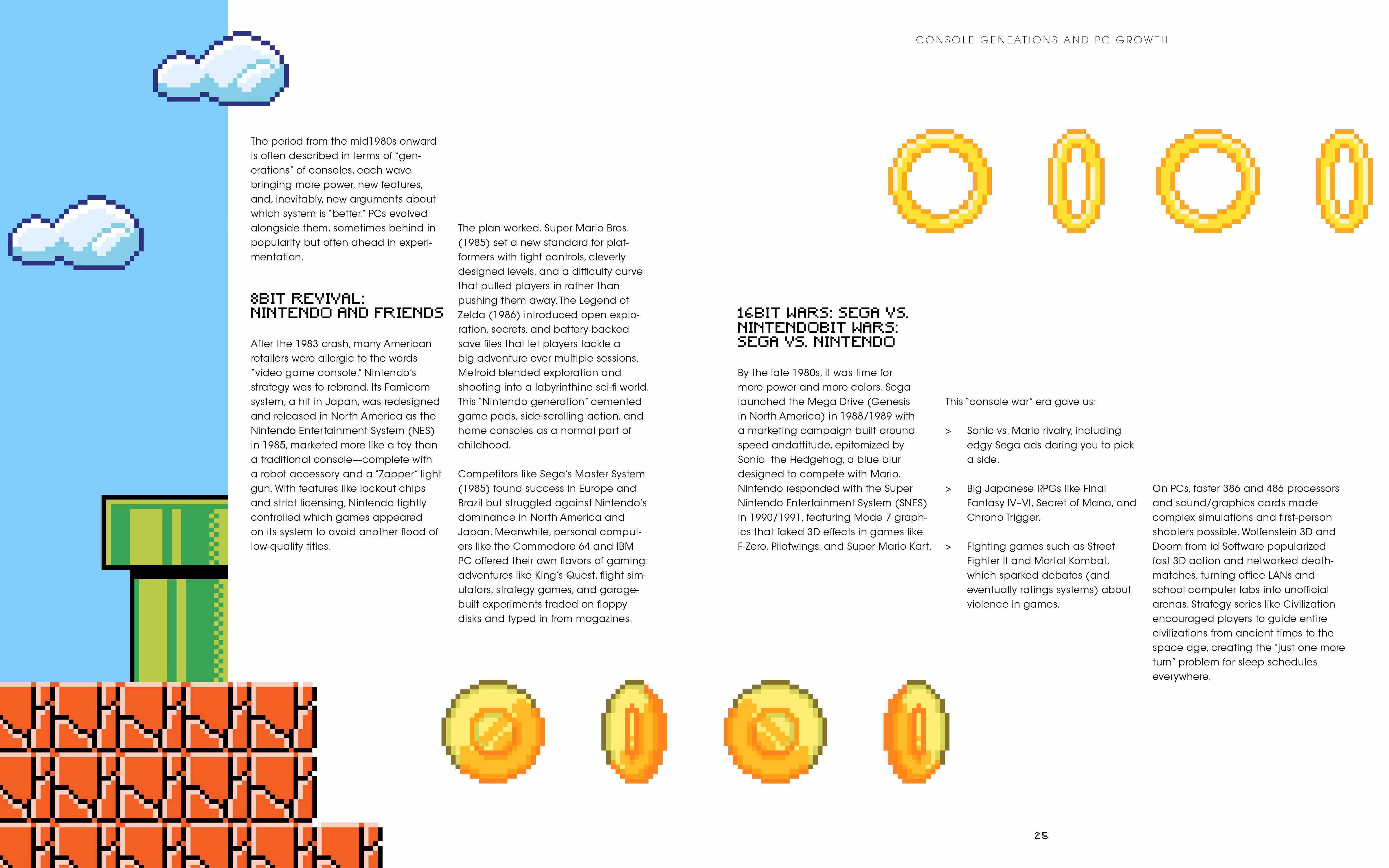 Videogame book: Nintendo vs Sega spread.