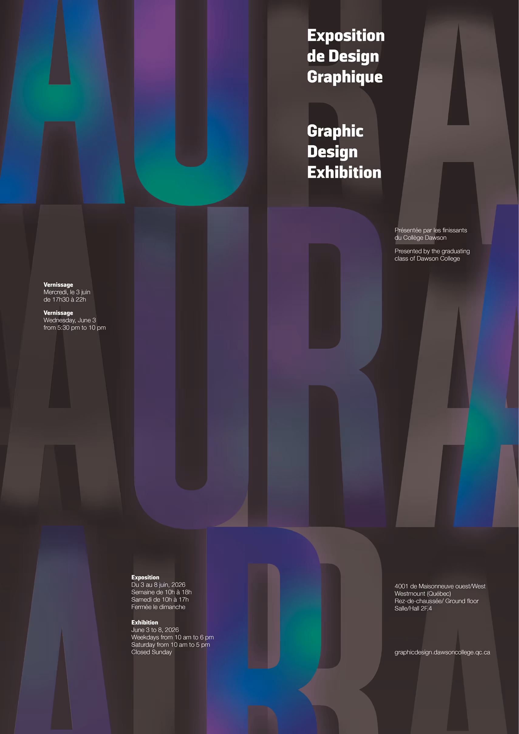 Aura poster for GD 2026 vernissage.