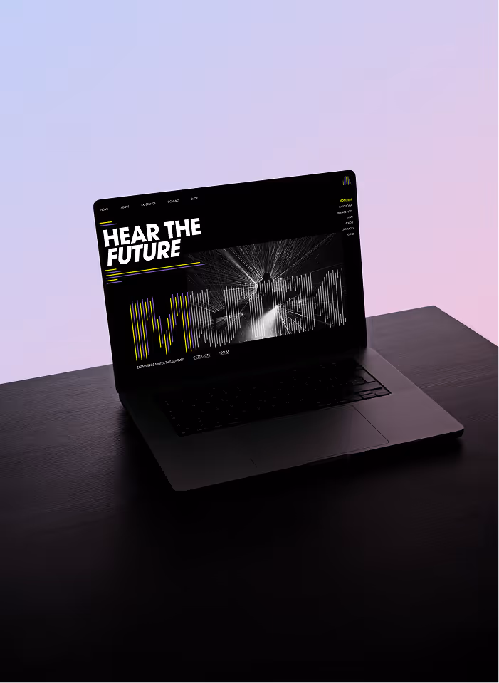 MUTEK website mockup