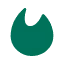 Simple green flame icon with a minimalist design.