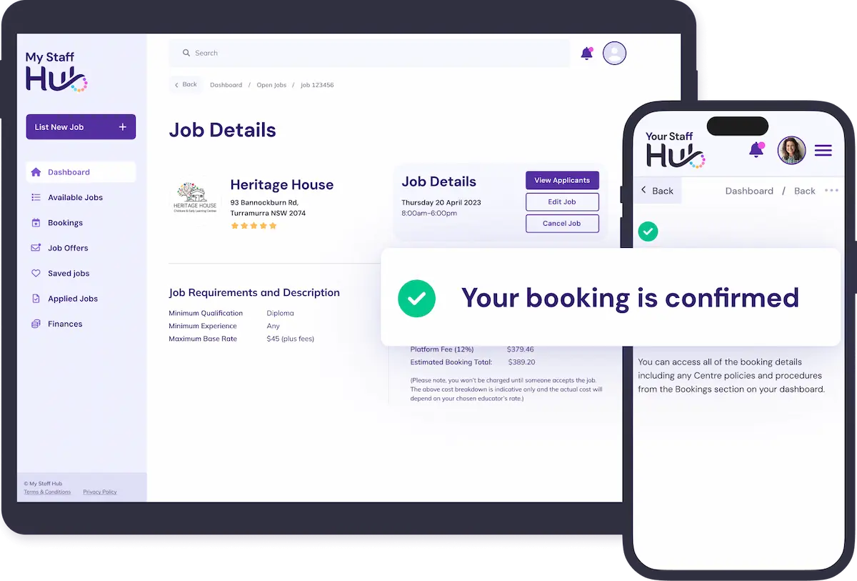 Your Staff Hub app screenshots
