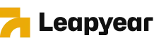 Company logo with an orange upward-right arrow and black stylized text.