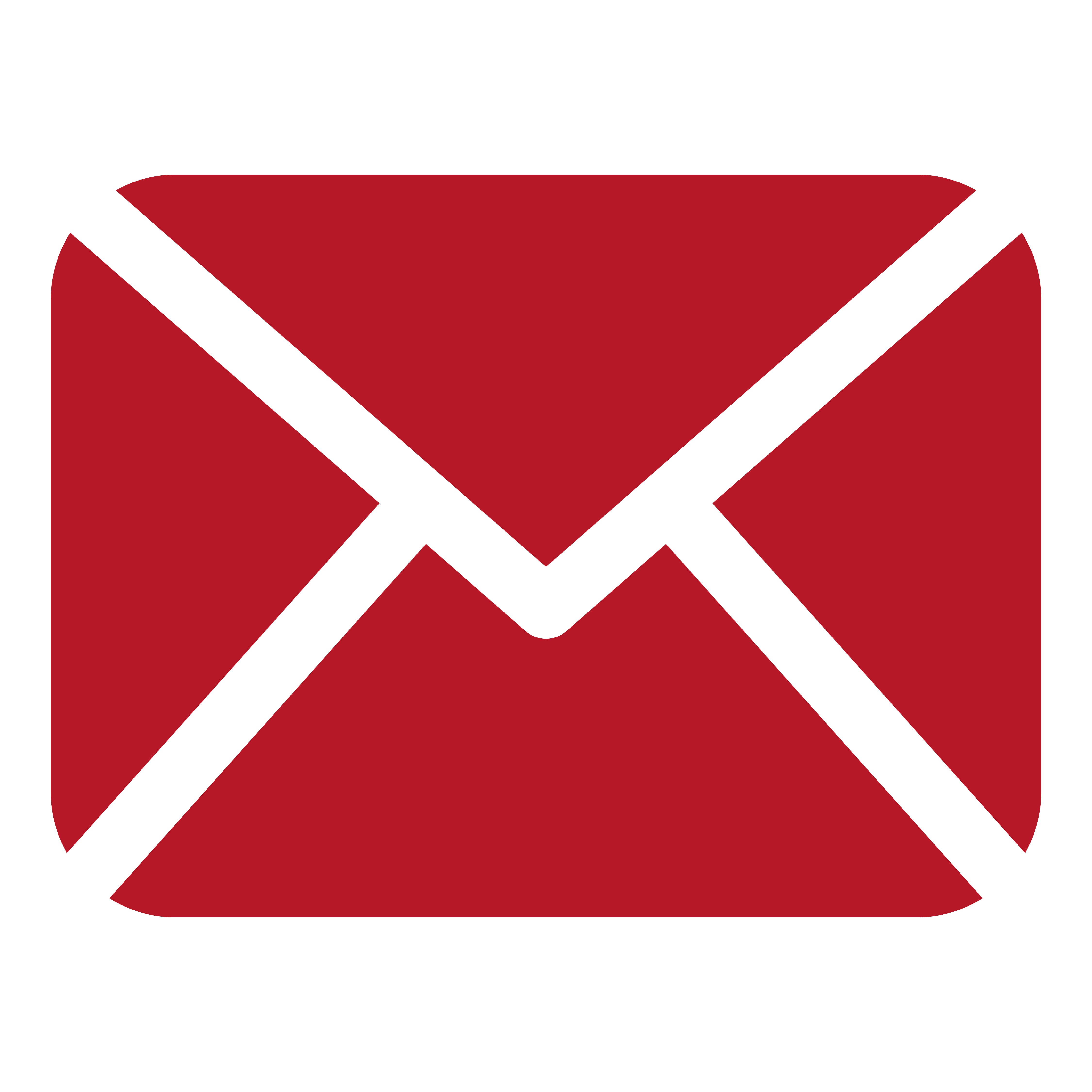 Rotes Umschlagsymbol für E-Mail oder Nachricht.