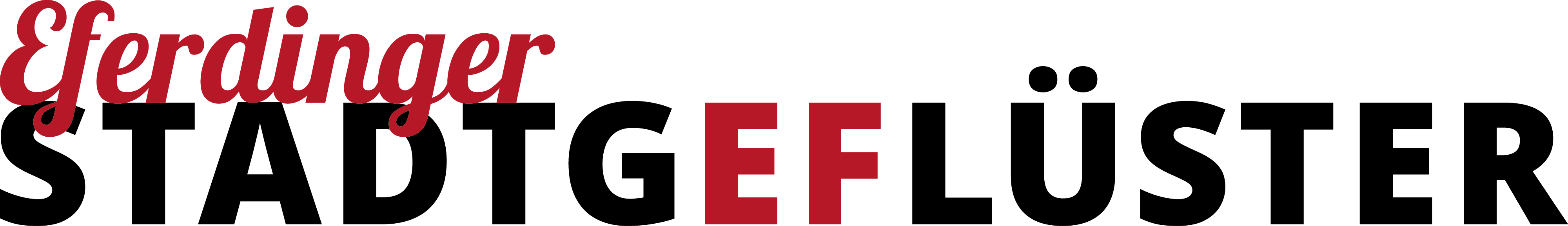 Gerdinger EF text logo in red with stylish script and block letters on a transparent background.