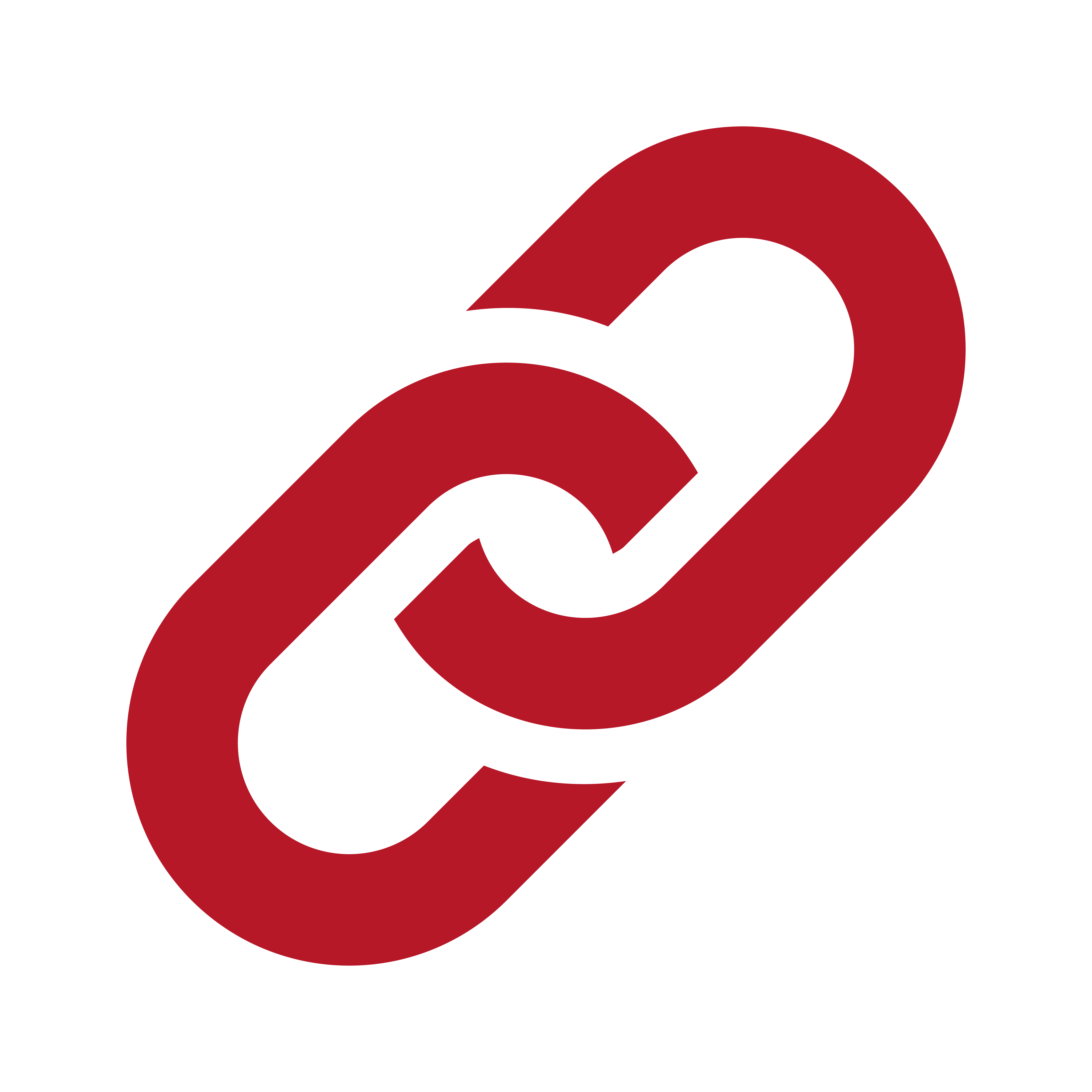 Rote Kettenglieder, die einander verbinden, Symbol für Link.