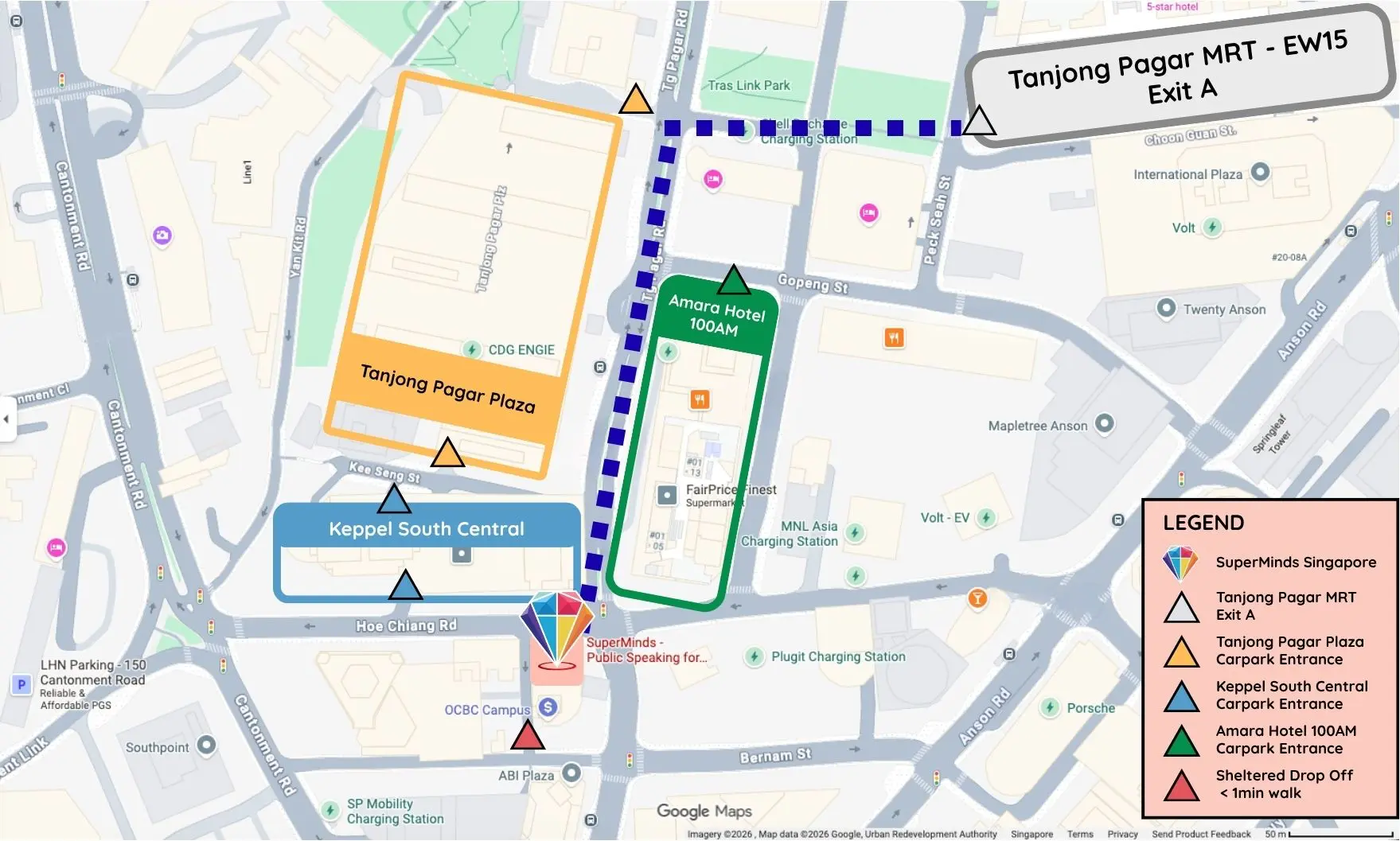 SuperMinds Singapore Location Map Drawing