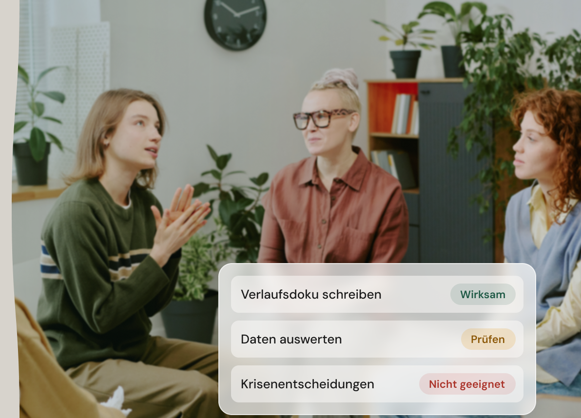 Workshop-Gespräch mit Bewertung von KI-Einsatzbereichen