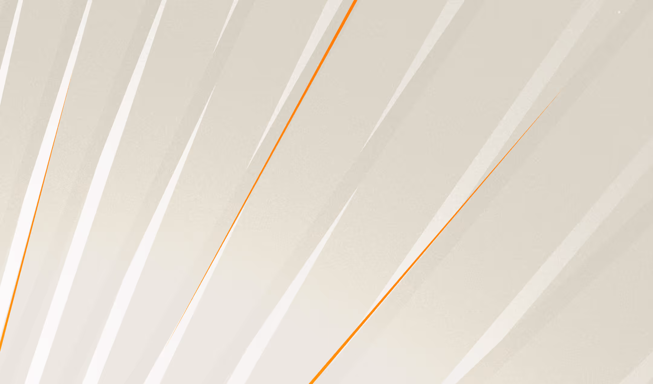 Beige background with white and orange diagonal streaks creating an abstract pattern.
