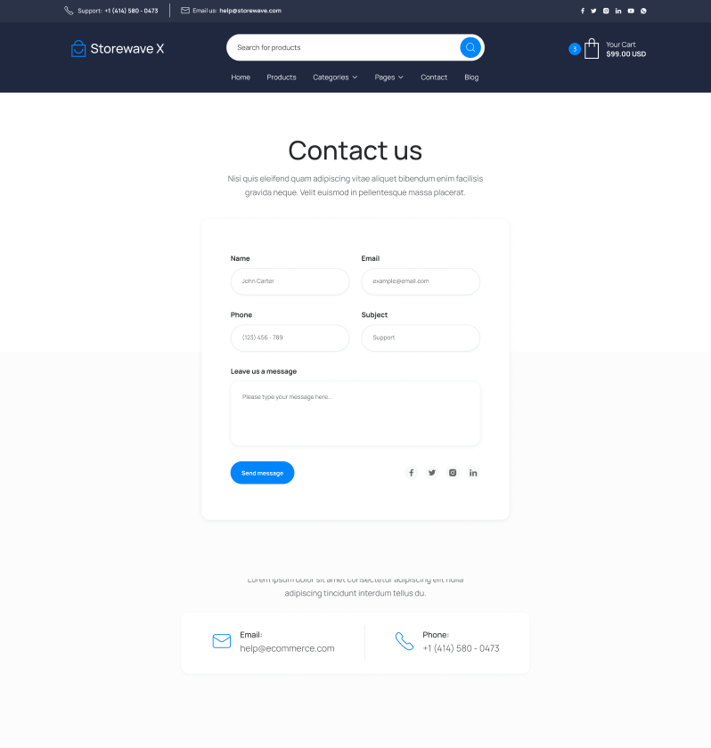 Contact - Shopwave X Webflow Template