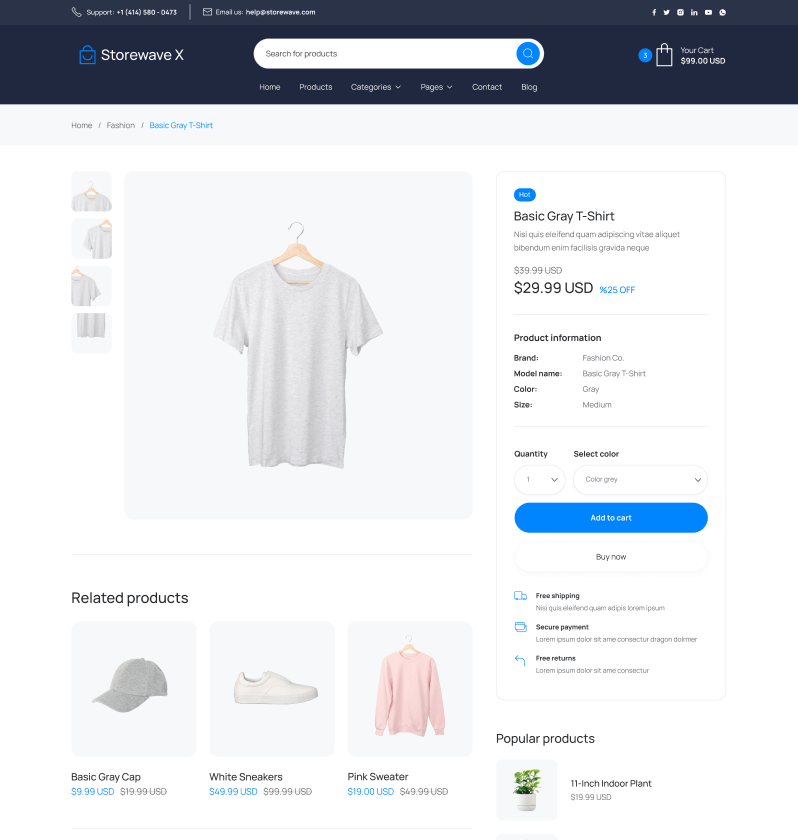 Product Single - Shopwave X Webflow Template