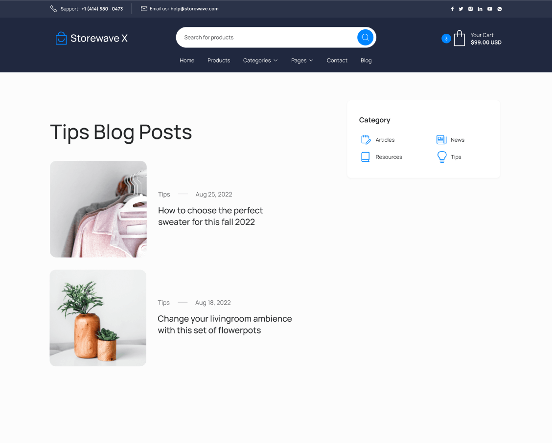 Blog Category - Shopwave X Webflow Template