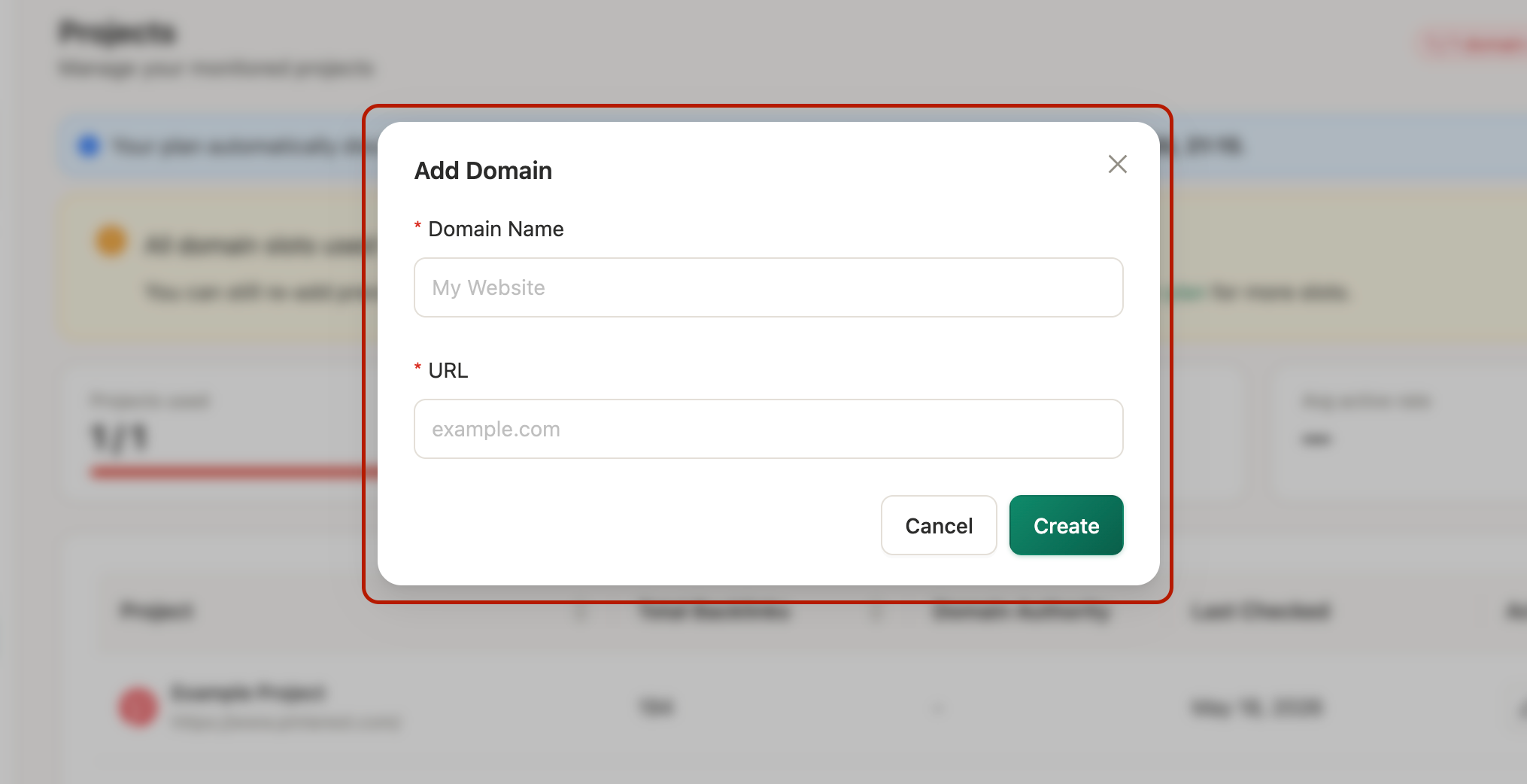 Set up your project in Monitolink