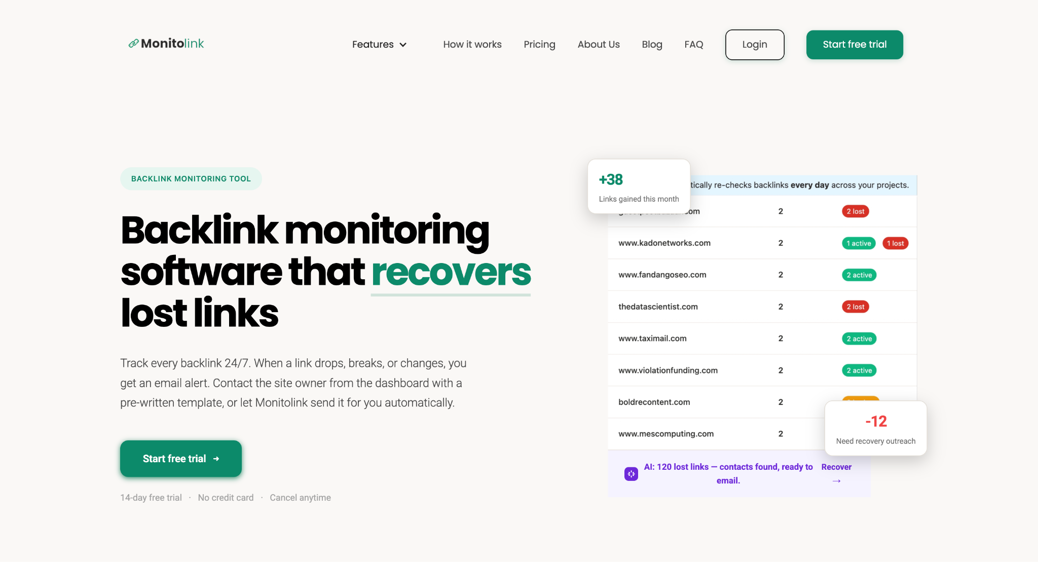 Monitolink homepage